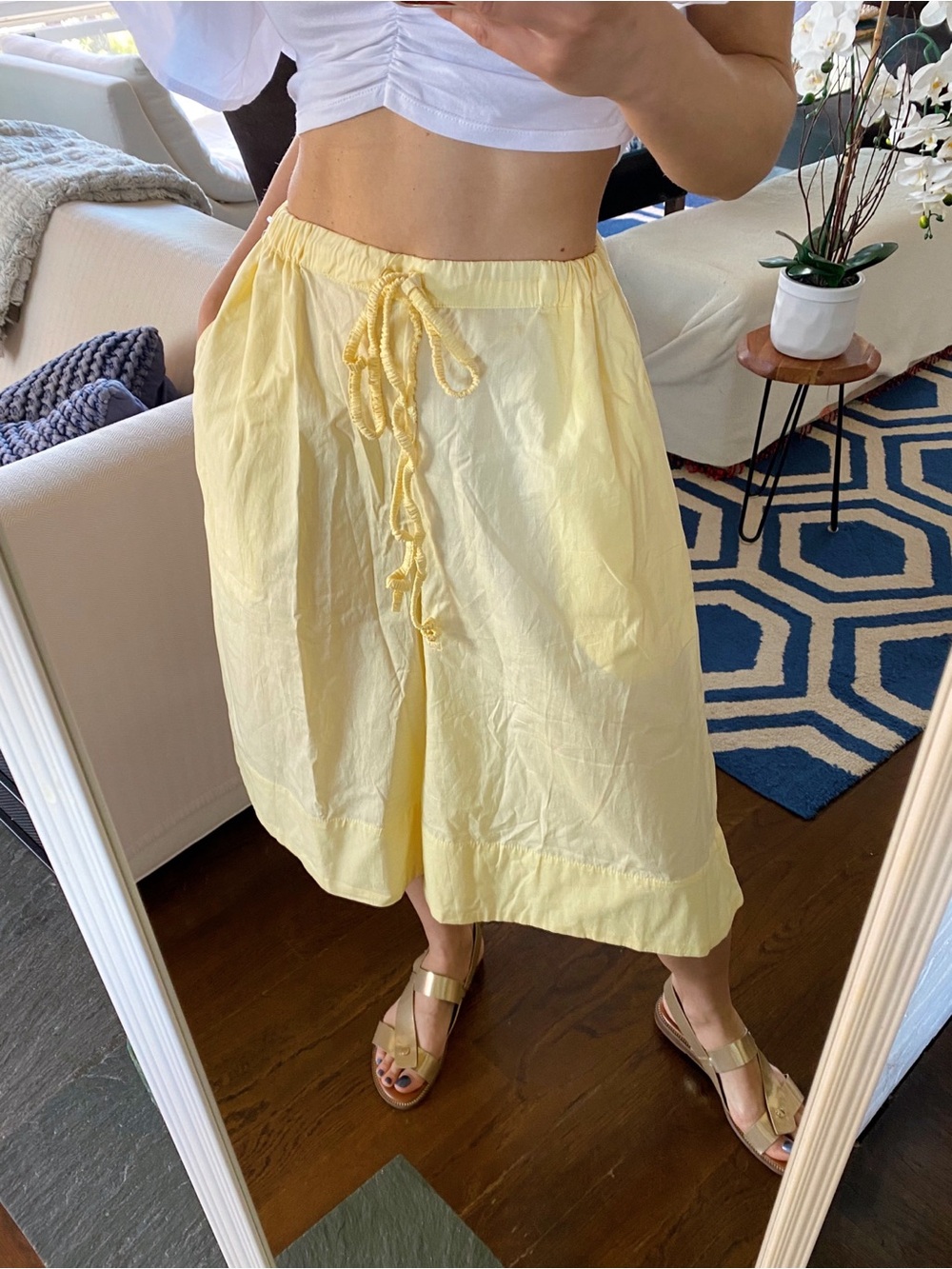 FREE PEOPLE Free-Est Yellow Elastic Waist Culottes Pant! ☀️ - Picture 4 of 17